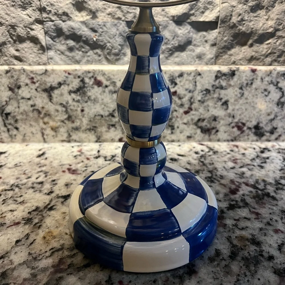 Mackenzie-Childs Royal Check Vanity Mirror. Like new in original box.